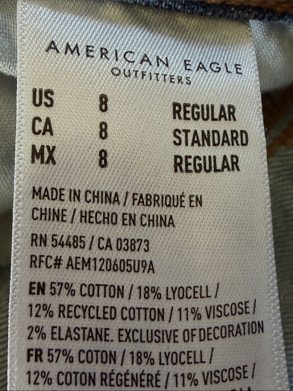 American Eagle Women Super High Rise Baggy Wide Leg Cargo Blue Jeans Size 8 EUC - Picture 5 of 8